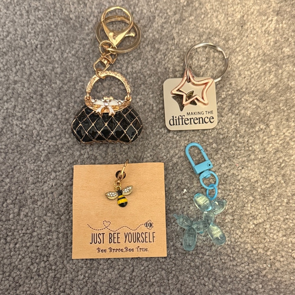 Black and Gold Keychain Set